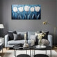 White Tulips Blooming On Blue Wall Art Canvas Office Home Room Framed 120x60cm