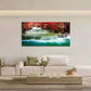 Maple Leaf Forest Rainforest Wall Art Canvas Office Home Room Framed 80x45cm