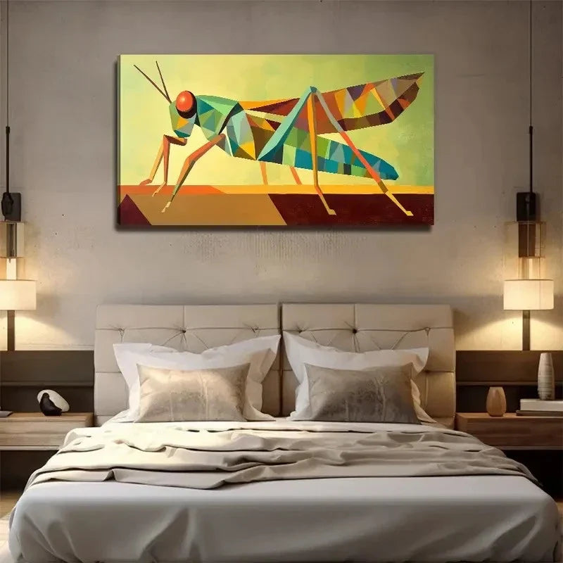 A Large Locust Suitable Wall Art Canvas Office Home Room Framed 120x60cm