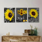 3pcs Yellow Flower Sunflower Metal Print Ready to Hang Art