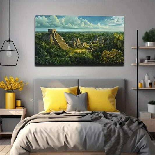 Ancient Architectural Remains Wall Art Canvas Office Home Room Framed 120x60cm