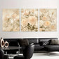 3pcs Elegant Powder Blush Roses & Floral Design Metal Print Ready to Hang Art
