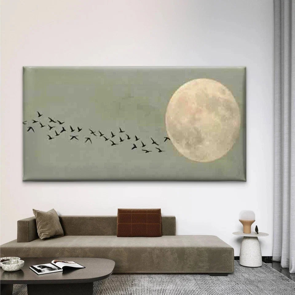 Dark Green Background Wall Art Canvas Office Home Room Framed 80x45cm