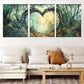 3pcs Nature Pathway Enchanted Forest Heart Arch Wall Art Set Canvas Framed 40x60cm - High Quality Print 100% Australian Made Wall Canvas Ready to Hang