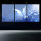 3pcs Butterfly Moon Blue Theme Metal Print Ready to Hang Art