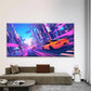 Cyberpunk Synthwave-Style City Wall Art Canvas Office Home Room Framed 120x60cm