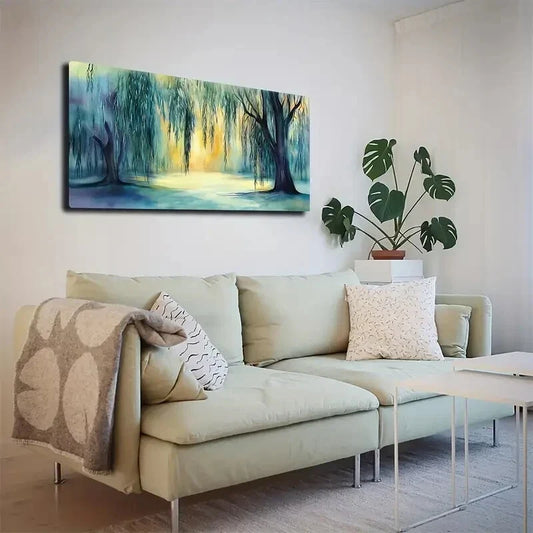 Serene Watercolor Nature Scene Wall Art canvas office home room framed 120x60cm