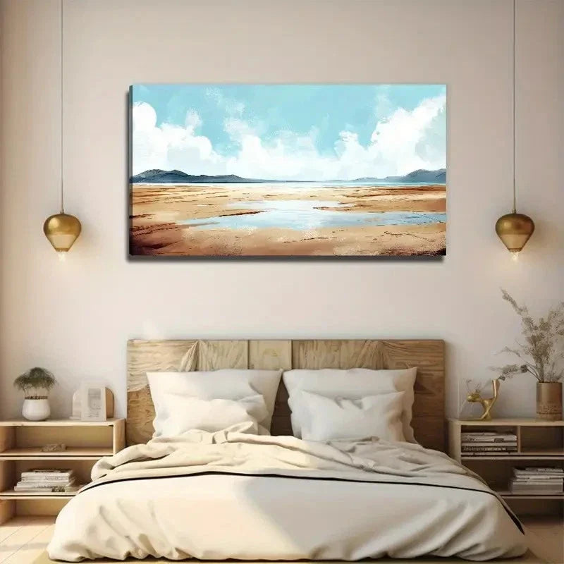 Open Beach Suitable Wall Art Canvas Office Home Room Framed 120x60cm