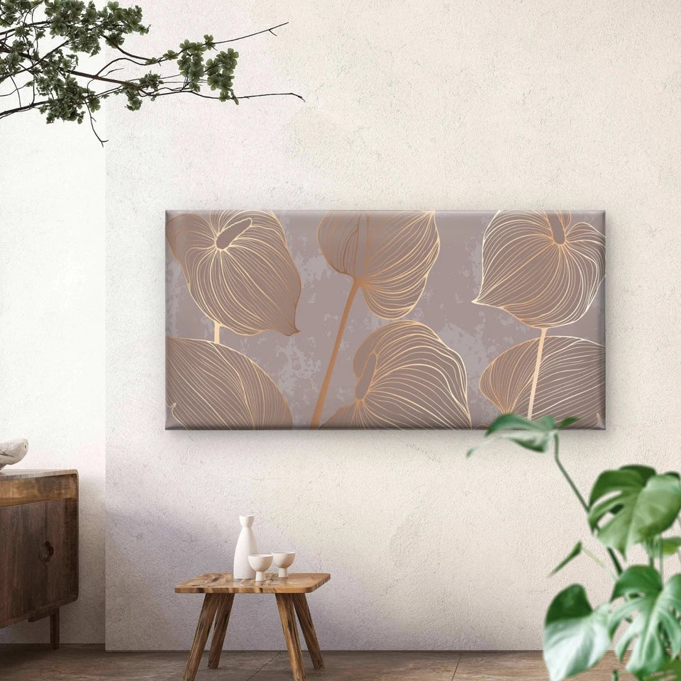 Abstract Floral pattern Wall Art Canvas Office Home Room Framed 80x45cm