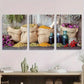 3pcs Dried Herbs & Glass Bottles, Vintage Nature Metal Print Ready to Hang Art