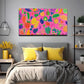 Vibrant Childlike Fun Patterns Wall Art Canvas Office Home Room Framed 80x45cm
