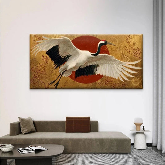 Rising Sun and Floral Patterns Wall Art Canvas Office Home Room Framed 80x45cm