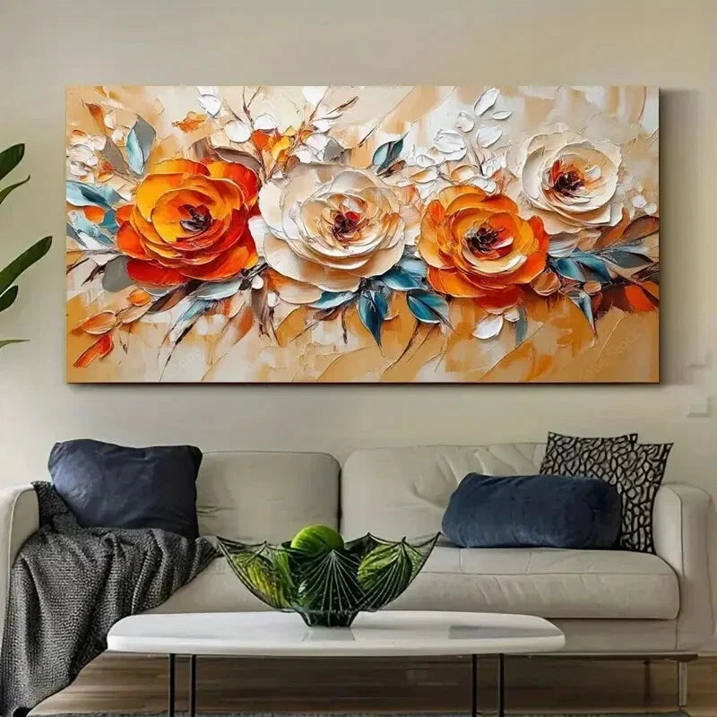 Vibrant Floral Nature Beauty Wall Art Canvas Office Home Room Framed 80x45cm