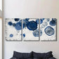 3pcs Navy Blue & White Abstract Watercolor Wall Art Set Canvas Framed 40x60cm - High Quality Print 100% Australian Made Wall Canvas Ready to Hang