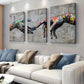 3pcs   Graffiti-Inspired Creation Wrapped Wall Art Set Canvas Framed 40x60cm - High Quality Print 100% Australian Made Wall Canvas Ready to Hang