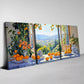 3pcs Peaceful Floral & Botanical Mountain View Wall Art Set Canvas Framed 40x60cm - High Quality Print 100% Australian Made Wall Canvas Ready to Hang