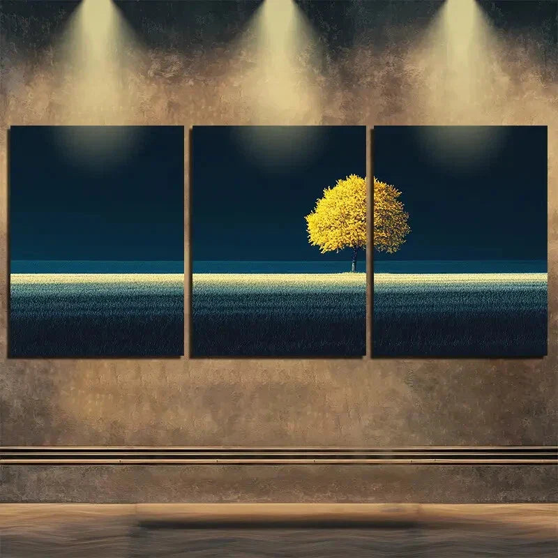 3pcs Night Colorful Relax Autumn Tree Perfect Wall Art Set Canvas Framed 40x60cm - High Quality Print 100% Australian Made Wall Canvas Ready to Hang