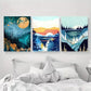 3pcs Abstract Modern River Vista With Trees Wall Art Set Canvas Framed 40x60cm - High Quality Print 100% Australian Made Wall Canvas Ready to Hang