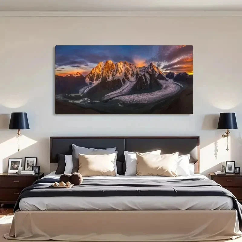 Vibrant Sunset Hues Modern Wall Art Canvas Office Home Room Framed 120x60cm