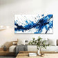 Blue & White Strokes Abstract Wall Art Canvas Office Home Room Framed 120x60cm