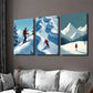 3pcs Snowy Mountain Ski Adventure Picture Wall Art Set Canvas Framed 40x60cm - High Quality Print 100% Australian Made Wall Canvas Ready to Hang