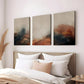 3pcs Modern Abstract Black & Gold Gray Dark Blue Wall Art Set Canvas Framed 40x60cm - High Quality Print 100% Australian Made Wall Canvas Ready to Hang