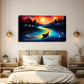 The Charm Small Boat Wall Art Canvas Office Home Room Framed 120x60cm