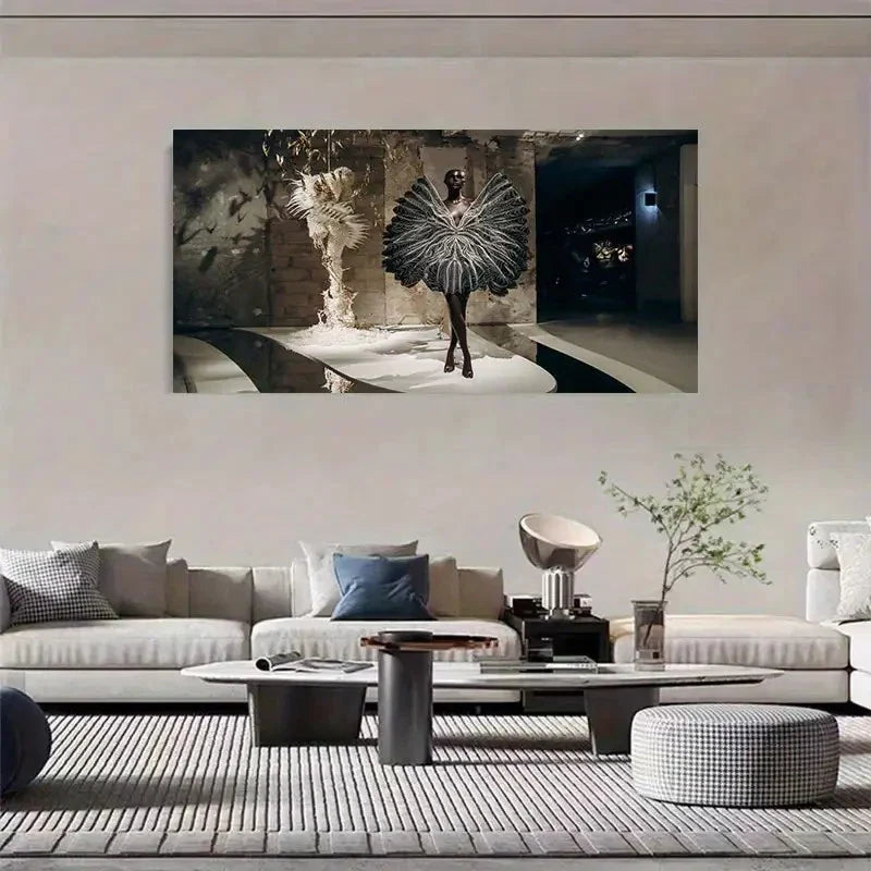 Fashion-Inspired Realistic Wall Art Canvas Office Home Room Framed 80x45cm