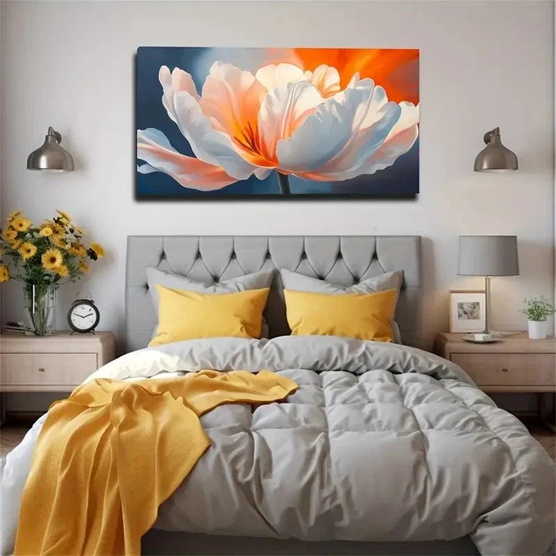 Glossy Tulip Decorative Wall Art Canvas Office Home Room Framed 120x60cm