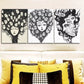 3pcs   Lines Make Up On The Face Black And White  Wall Art Set Canvas Framed 40x60cm - High Quality Print 100% Australian Made Wall Canvas Ready to Hang