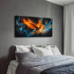 Vibrant Phoenix Surrounded Wall Art Canvas Office Home Room Framed 120x60cm