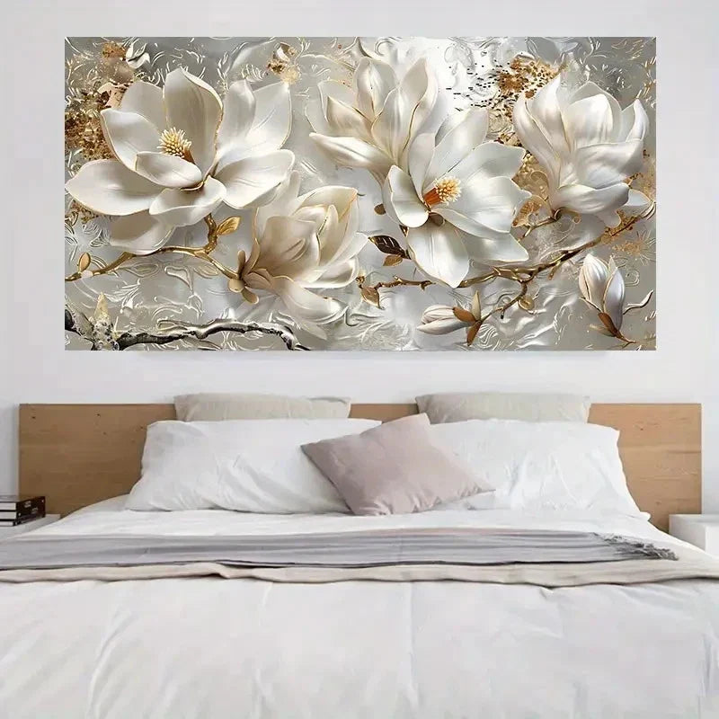 Classic European-Style Golden Wall Art Canvas Office Home Room Framed 80x45cm