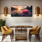 Vibrant Sunset Lotus Flower Wall Art Canvas Office Home Room Framed 120x60cm