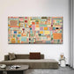 Pastel Abstract Geometric Block Wall Art Canvas Office Home Room Framed 120x60cm