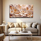 Elegant Beige and Golden Floral Wall Art Canvas Office Home Room Framed 120x60cm