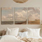 3pcs Serene Beach & Dramatic Skyline Metal Print Ready to Hang Art