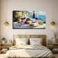 Mountains & Houses Coastal Wall Art Canvas Office Home Room Framed 120x60cm
