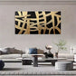 Abstract Black And Golden Lines Wall Art Canvas Office Home Room Framed 80x45cm
