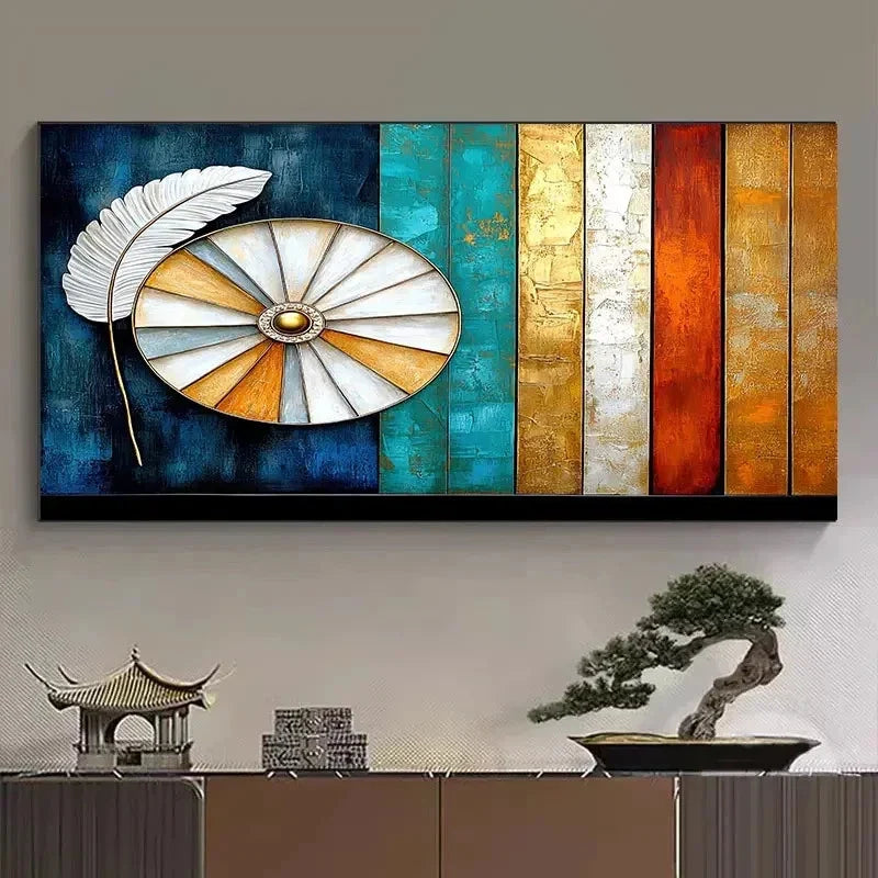 Abstract Feather And Dracula Wall Art Canvas Office Home Room Framed 120x60cm