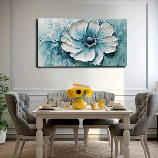Thick Brushstroke Flower Wall Art canvas office home room framed 120x60cm