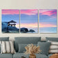 3pcs Coastal Sunset Beach Hut & Ocean Landscape Wall Art Set Canvas Framed 40x60cm - High Quality Print 100% Australian Made Wall Canvas Ready to Hang