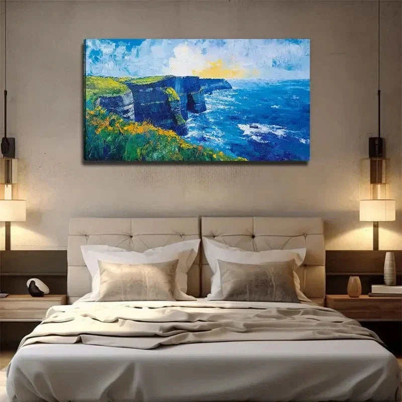 Vibrant Ocean Perfect Wall Art Canvas Office Home Room Framed 120x60cm