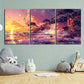 3pcs Sea Waterfall Sunset Clouds Modern Metal Print Ready to Hang Art