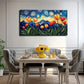 Tulip Garden With Swirling Blue Wall Art Canvas Office Home Room Framed 120x60cm