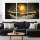 3pcs Dramatic Sunset Ocean Landscape Perfect Wall Art Set Canvas Framed 40x60cm - High Quality Print 100% Australian Made Wall Canvas Ready to Hang