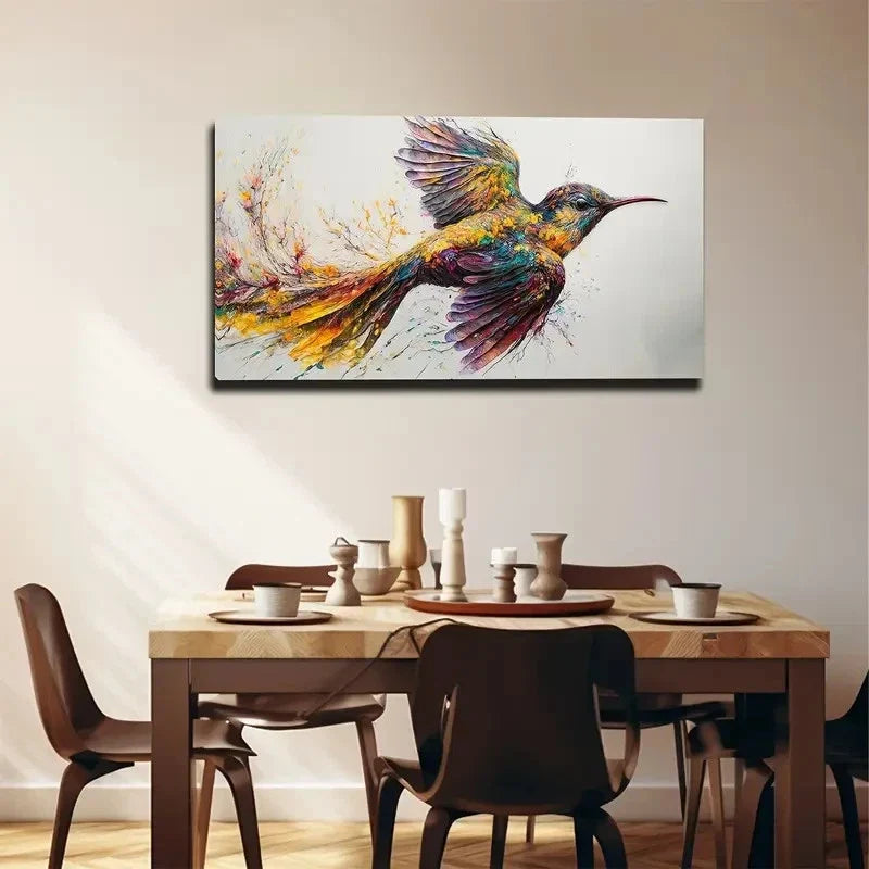 Flying Hummingbird Wall Art Canvas Office Home Room Framed 120x60cm