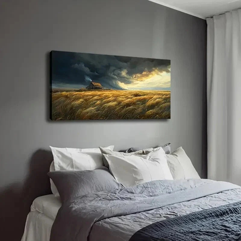 Scarecrow Stormy Sky Perfect Wall Art Canvas Office Home Room Framed 120x60cm