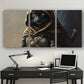 3pcs Black Panther Pattern Abstract Painting Metal Print Ready to Hang Art
