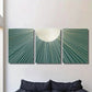 3pcs Bohemian Style Abstract Teal Lines Wall Art Set Canvas Framed 40x60cm - High Quality Print 100% Australian Made Wall Canvas Ready to Hang
