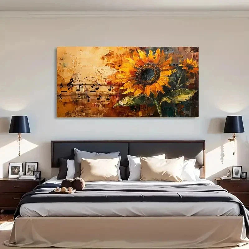 Abstract Musical Note Landscape Wall Art Canvas Office Home Room Framed 120x60cm